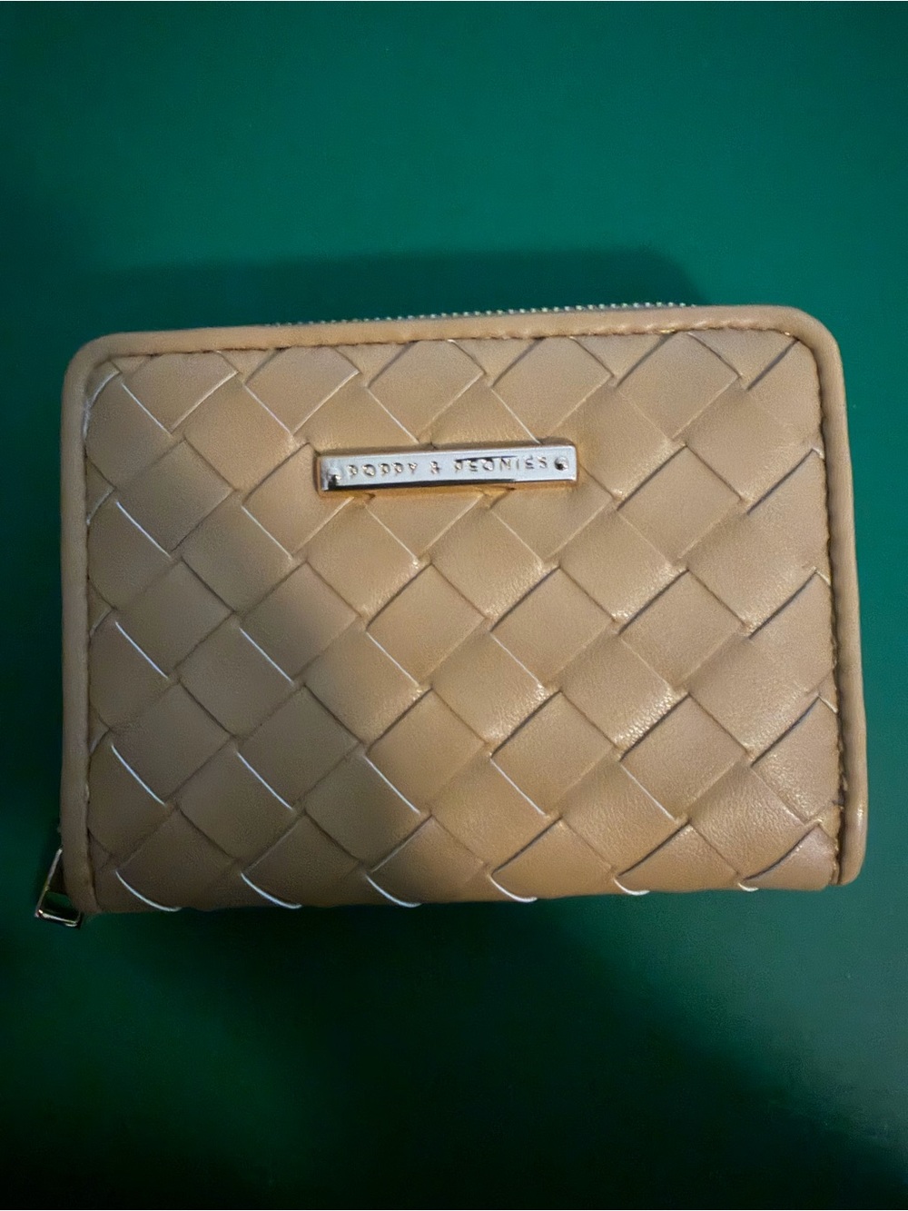 Poppy & Peonies Beige Woven Zip Wallet